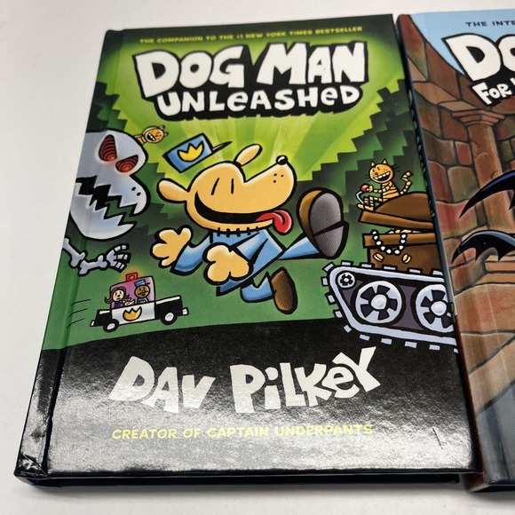 Dog Man lot of 2 books NICE hardcover ￼ unleashed -for whom the ball rolls ￼ - Picture 2 of 4